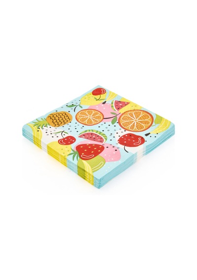 Excellentt Houseware Meyve Baskılı 16'lı Peçete - Asorti - 33x33 Cm Renkli