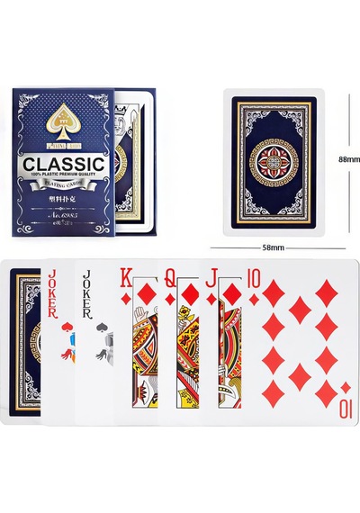 Mavi Pvc Plastik Su Geçirmez İskambil Poker Oyun Kağıdı Rd62mv