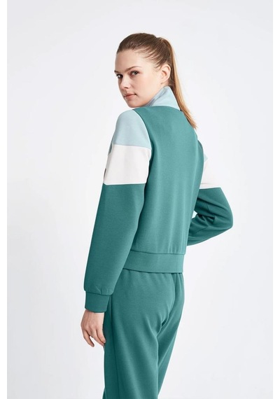 Lescon 24ntbv002131011 Yeşil Kadın Fermuarlı Sweatshirt 001