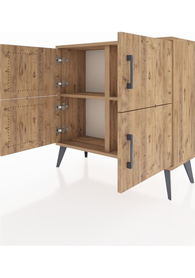 Arges Şifonyer 2 Raflı 4 Kapaklı 88x30x80 Çam-çam Çam