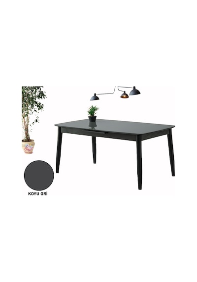 60x100 Ortadan Açılır Mdf Mutfak,salon,yemek Odası Masası Koyu Gri