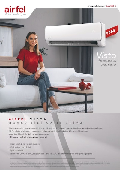 Airfel Vista Serisi 4LMX105 36000 Btu Dış 9 + 9 + 12 + 18 İç Multi Split Klima