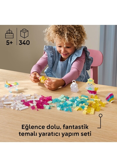 LEGO® Classic Sihirli Saydam Kutu 11040 - 5 Yaş ve Üzeri Çocuklar için Yaratıcı Oyuncak Yapım Seti (340 Parça)
