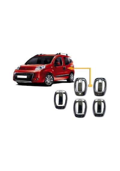 Servetoto Fiat Fıorıno Kapı Kolu + Çerçeve 5 Kapı 10 Parça P.Çelik 2008 Ve Üzeri