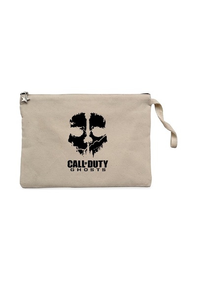 Call Of Duty Black Ghosts Krem Clutch Astarlı Cüzdan / El Çantası Krem