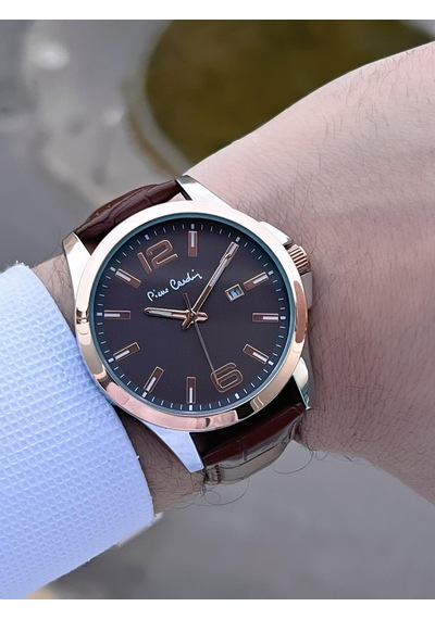 Pierre Cardin Deri Kordon 2 Yıl Garantili 3 Atm Suya Dayanıklı Erkek Kol Saati Ek.800411f10 Rose Gold - Gümüş