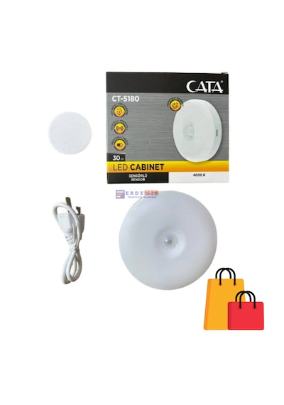Cata Ct-5180 Sensörlü Mıknatıslı Led Kabinet Armatür Yeni Tasarım Beyaz