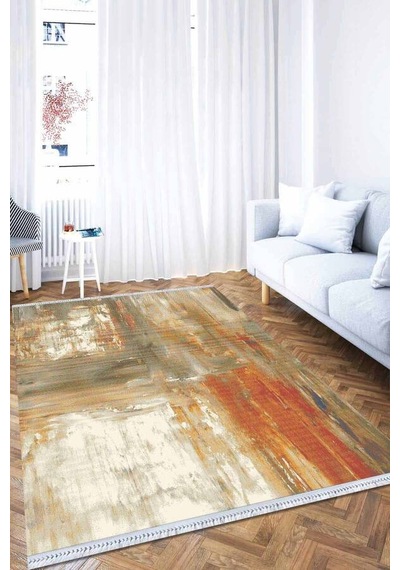 Taba Spor Desen Dokuma Pamuk Taban Kaymaz Kilim Klm124n11