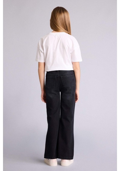 Defacto Geniş Paça Jean Pantolon Kız Çocuk G9585a826spnm40 Siyah-nm40