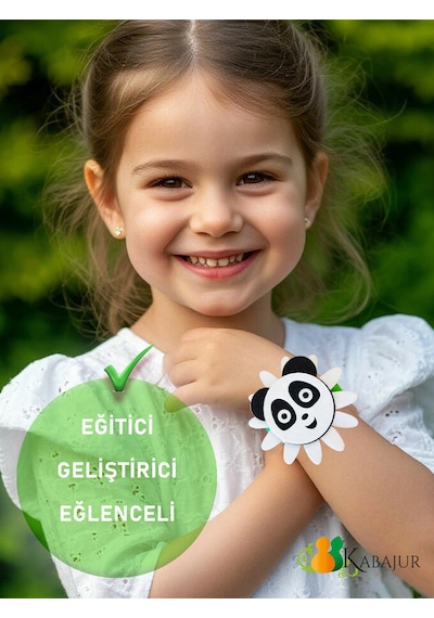 Çiçek Çerçeveli Panda Keçe Dikiş Hobi Seti Çocuklar İçin Dıy El İşi Aktivite Kiti Bileklik Toka