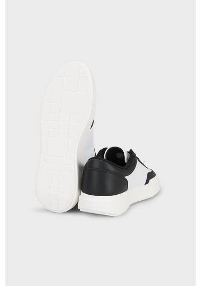 Calvin Klein Deri Logolu Sneaker Ayakkabı Hm0hm0232601w Erkek Ayakkabı Hm0hm02326 01w Beyaz-siyah