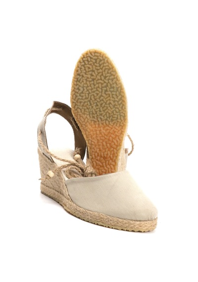 Star Tombis Gerçek Elişi Bej Kadın Dolgu Topuk Espadril Handmade Bej