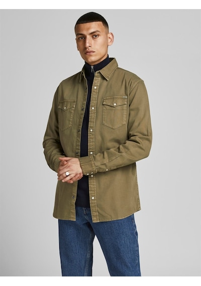 Jack & Jones Jack&jones Jjesheridan L/s Noos Erkek Gömlek-12138115-forest Night Haki