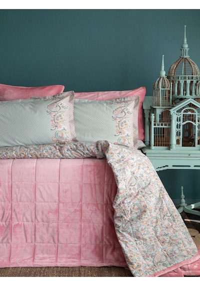 Bedline Wellsoft Kapitone Yatak Örtüsü Seti Çift Kişilik Lauren Blush Diğer