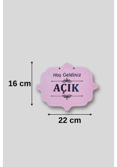 Ahşap Dekoratif Kesim Açık-kapalı Yazısı - Pembe