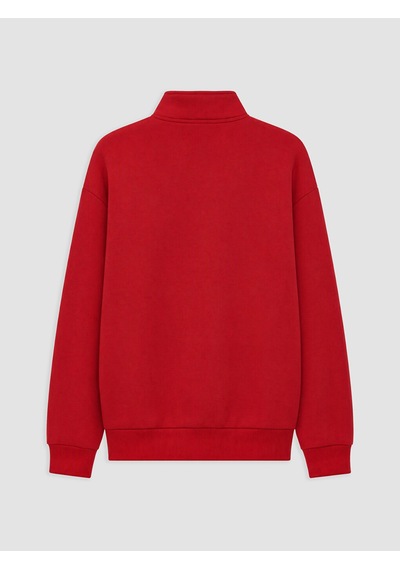 LC Waikiki Lc Waıkıkı Kırmızı Yarım Fermuarlı Dik Yaka Erkek Sweatshirt