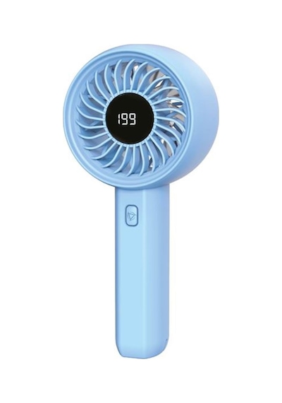 Feny Fn-f45 Mavi Kademeli Ultra Sessiz Led Göstergeli Şarjlı 1800mah Turbo Mini El Fanı