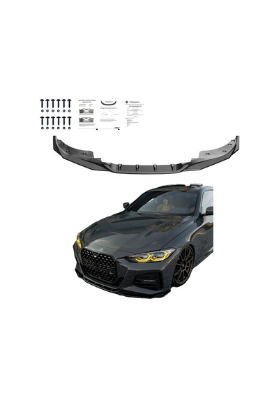 Bmw 4 Serisi G22 2020+ Ön Lip Parlak Siyah Sport Ön Tampon Lipi Body Kit Ön Alt Lip Spoiler