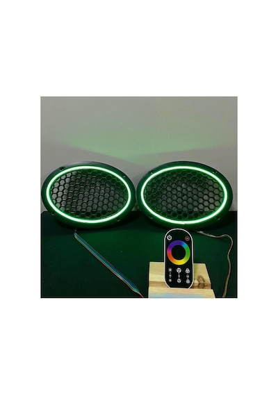 Dokunmatik Kumandalı Neon Işıklı Oval Hoparlör Kapağı 1 Takım 2 Adet 6x9