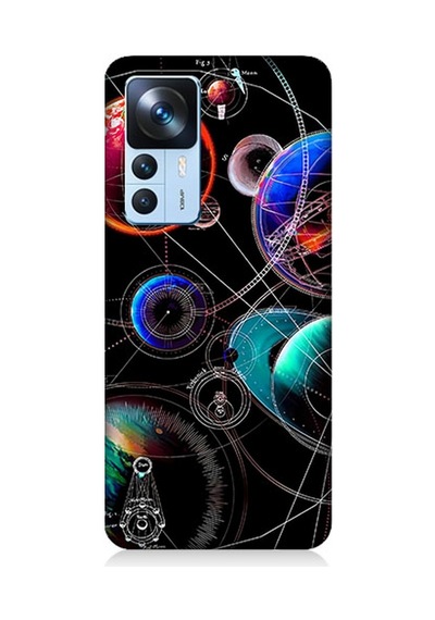 Xiaomi Mi 12t Uyumlu Silikon Kılıf Sci Fi Gezegenler Ve Vektörler