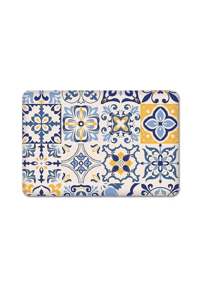 Mavi Çini Desen Cam Kesme Tahtası 29cm X 34cm Diğer