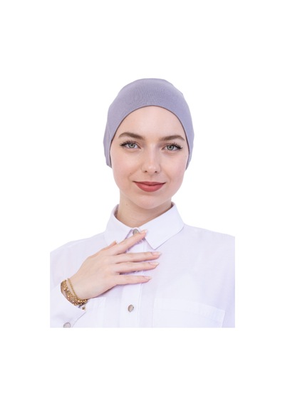 Modish Group Pratik Bone Pamuklu Tesettür İç Bone, Başörtüsü İçin Hazır Viskon Şapka, Namaz Günlük Kullanım İçin Gri