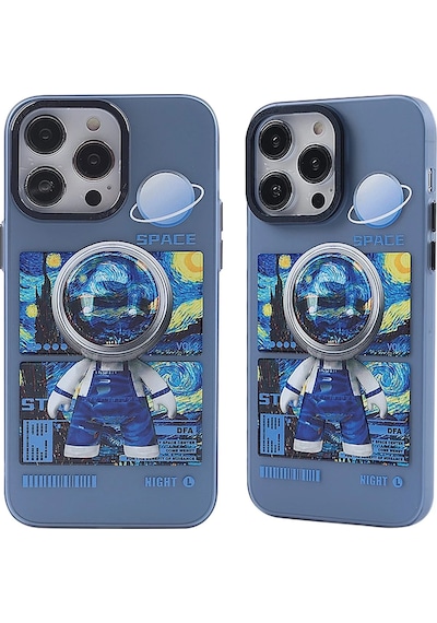 Mey İthalat Apple Uyumlu iPhone 14 Pro Max Kılıf Desenli Kapak - Mavi - 1