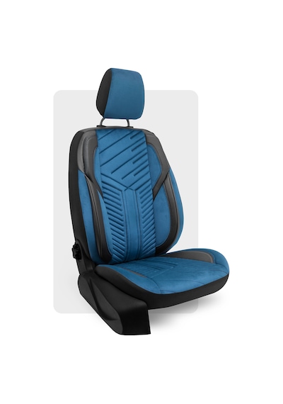 Otexo Panther Taytüyü Ortopedik Destekli Airbag Uyumlu Universal Oto Koltuk Kılıfı Siyah - Mavi