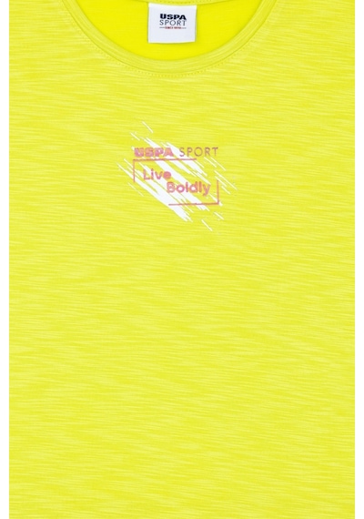 U.S. Polo Assn. Kız Çocuk Fıstık Yeşili Bisiklet Yaka Tişört 50284354-VR087