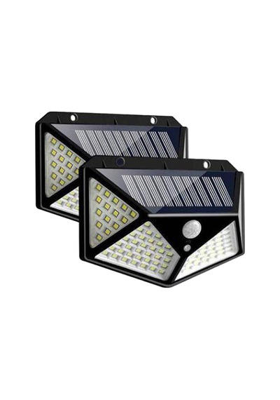 Solar Lamba 100 Led Pır Hareket Sensörlü Dış Duvar Lambası Ip65 Bahçe Teras - 2 Adet 2 Adet.