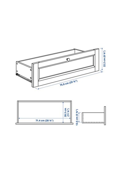 Ikea Gulddragare Çekmece, Bej, 76x35 Cm