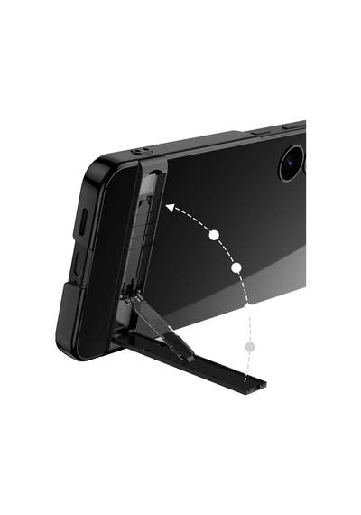 Galaxy Uyumlu S24 Kılıf Zore Kamera Korumalı Şeffaf Dikey Standlı Ays Kapak 1