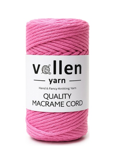 Taranan Makrome Ipi, 3mm Tek Büküm,makrome Örgü Ipi, Taranabilir Pamuk Makrome, Pudra Pembe