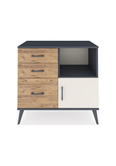 Hyperion Şifonyer Tek Raflı 3 Çekmeceli Tek Kapaklı 88x44x80 Antrasit-aytaşı/çam Aytaşı/çam Hyperion Şifonyer Tek Raflı 3 Çekmeceli Tek Kapaklı 88x44x80 Antrasit-aytaşı/çam Aytaşı/çam