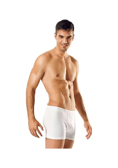 COjans 3 Adet Tutku Likralı Erkek Beyaz Boxer 0114 Çok Renkli