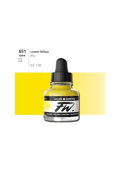 Daler Rowney Fw Ink Akrilik Mürekkep 29.5 Ml Lemon Yellow 651 Diğer
