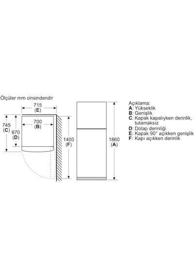 Siemens KD55NNLE0N iQ300 453 L Üstten Donduruculu Buzdolabı