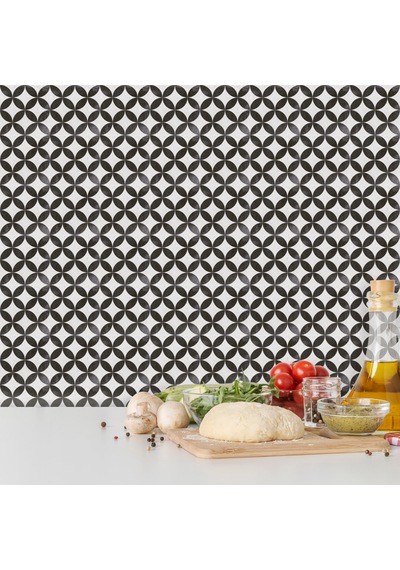 Kendinden Yapışkanlı Fayans Kaplama Pvc Karo Yuvarlak Retro Desen 60x120 Cm 1 Adet 0,72 M2