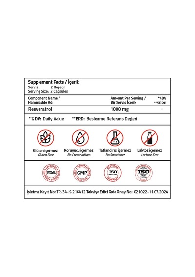Validus Resveratrol 1000 Mg 60 Capsules