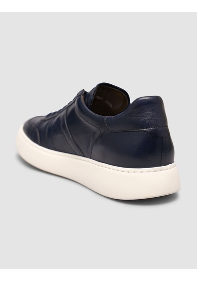 Cabani %100 Deri Bağıcıklı Lacivert Erkek Sneaker Lacivert
