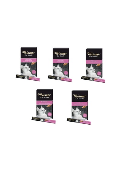 Miamor Cream Malt Mayası Yetişkin Kedi Ödülü 5'li 6 x 15 G