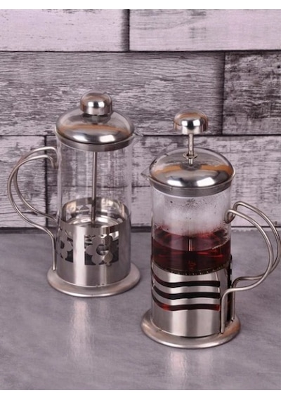 Konyax Çelik Kulplu Cam French Press - 350 Ml Diğer