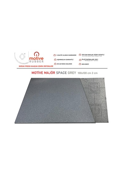 Motive Rubber Soğuk Pres Majör Space Grey 100x100 cm Kauçuk Zemin