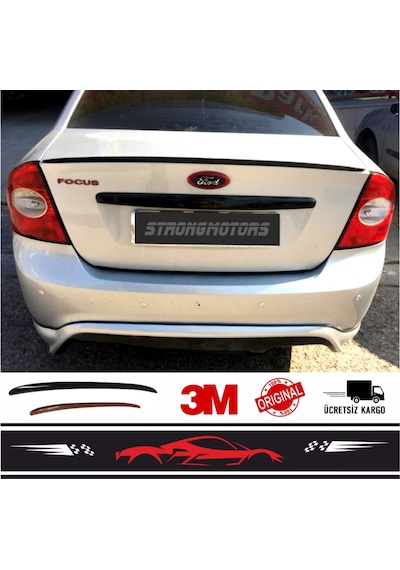 Spoiler Ford Focus 2 Bagaj Üzeri Çıta Spoiler Pianoblack 115Cm