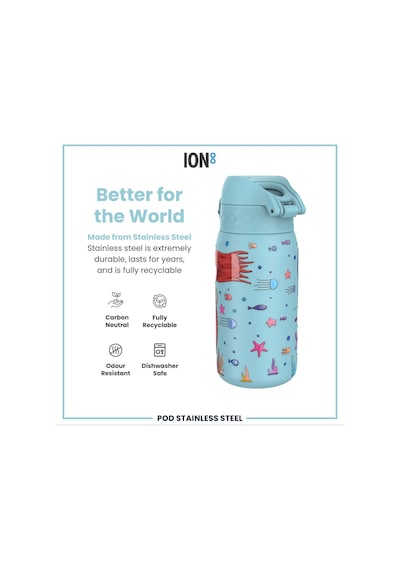 Ion8 - Paslanmaz Çelik Çocuk Suluk - Deniz Kızları - 400 Ml - Sızdırmaz Çok Renkli
