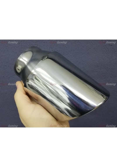 Tek Çıkışlı 100mm Egzoz Ucu Eğik Ağız Silindirik