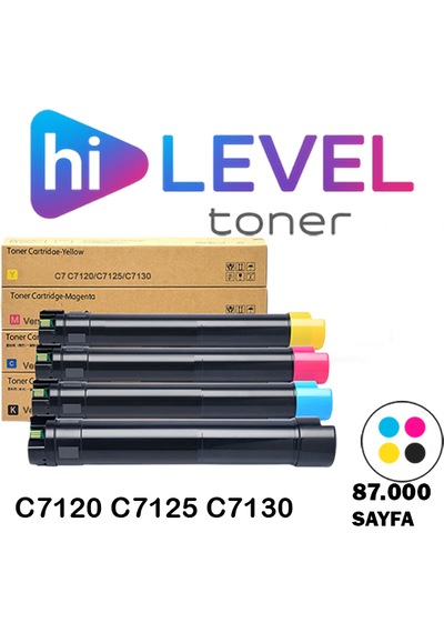 Ht-c7125-set Hilevel Toner, Xerox Versalink C7120 87k Sayfa 4 Renk Cmyk Muadil Toner
