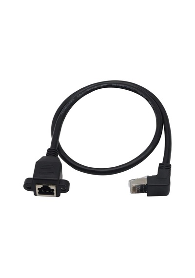 7747 Rj45 Dişi Erkek Uzatma 1.5m Dirsek Köşeli 90 Derece Panel Tipi Cat6 Montaj Kablosu 1.5 Metre