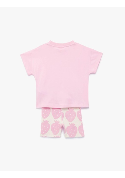 Koton Desenli Pembe Kız Bebek Alt-üst Takım 6smg10026ak Pembe