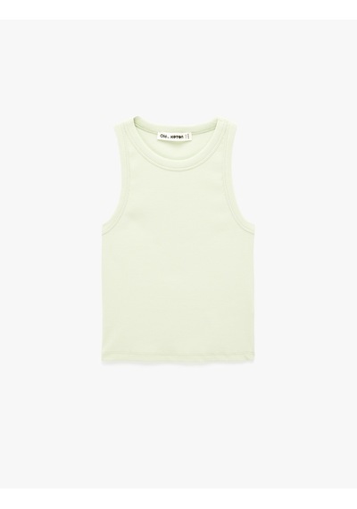 Koton Slim Fit Kolsuz Halter Yaka Bluz Yeşil 6sal30048ık